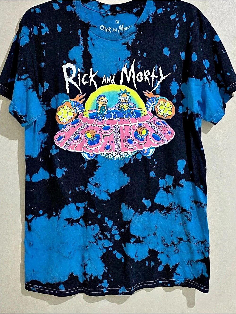 Ripple Junction Rick and Morty Spaceship Tie-Dye T-Shirt Size Medium Men’s